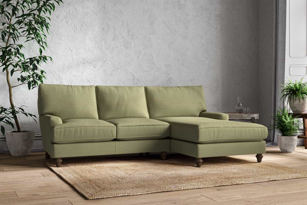 Marri Large Right Hand Chaise Sofa - Brera Linen Sage