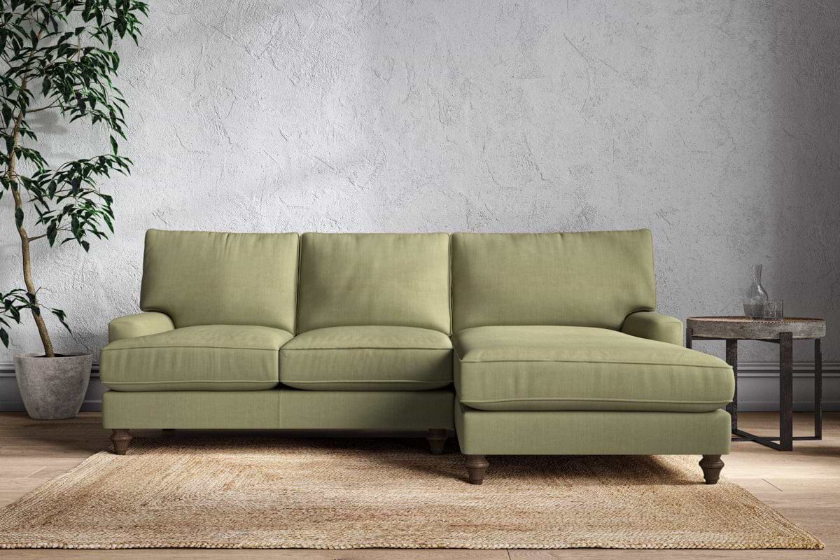 Marri Large Right Hand Chaise Sofa - Brera Linen Sage-MAKE TO ORDER-Nkuku