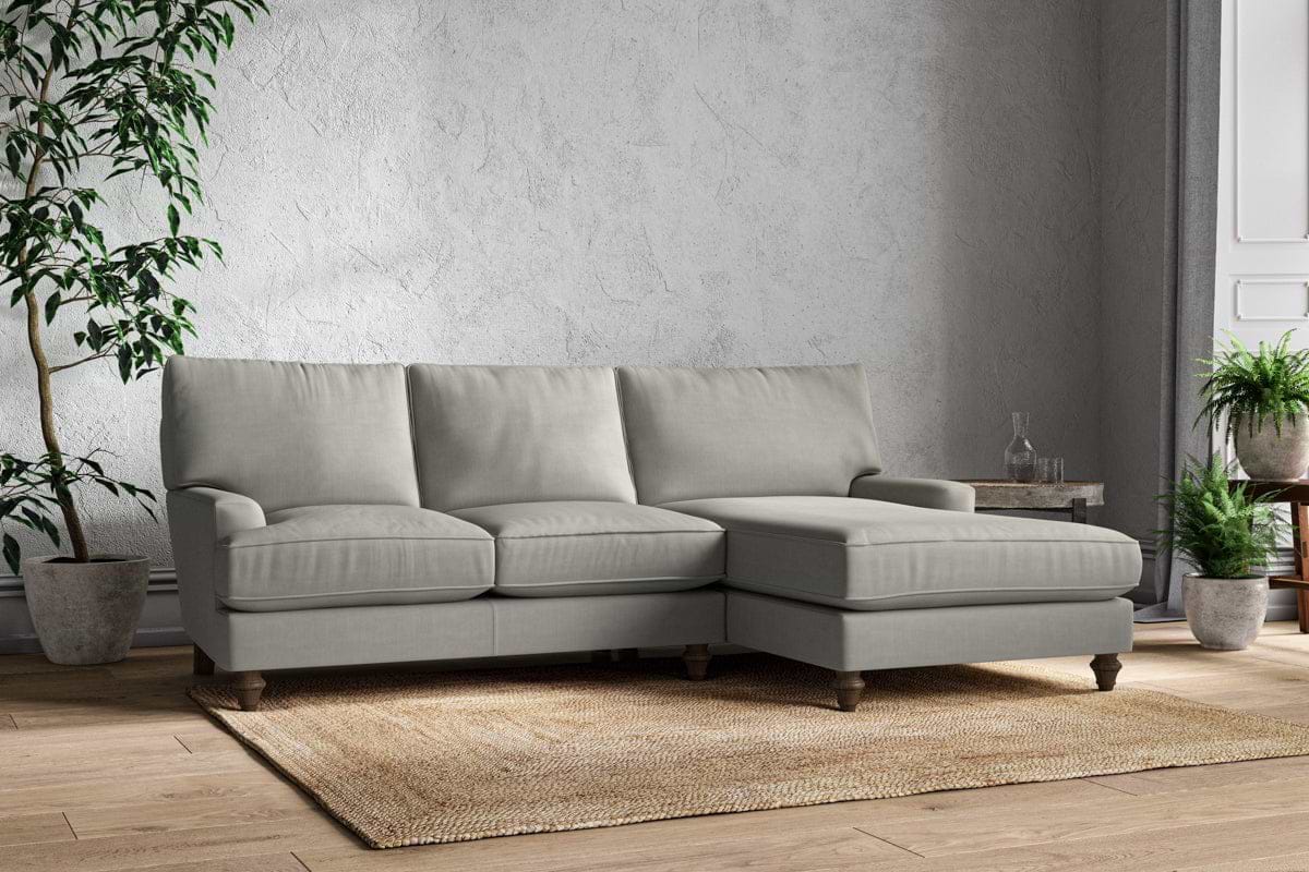 Marri Large Right Hand Chaise Sofa - Brera Linen Smoke