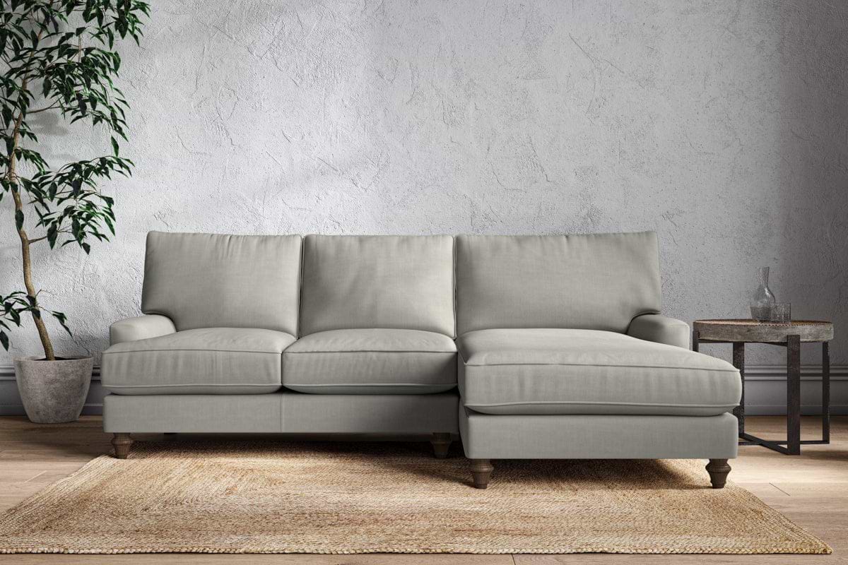 Marri Large Right Hand Chaise Sofa - Brera Linen Smoke-MAKE TO ORDER-Nkuku