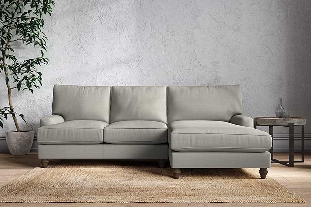 Marri Large Right Hand Chaise Sofa - Brera Linen Smoke