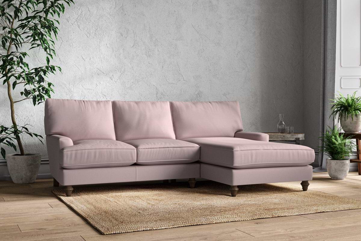 Marri Large Right Hand Chaise Sofa - Recycled Cotton Lavender