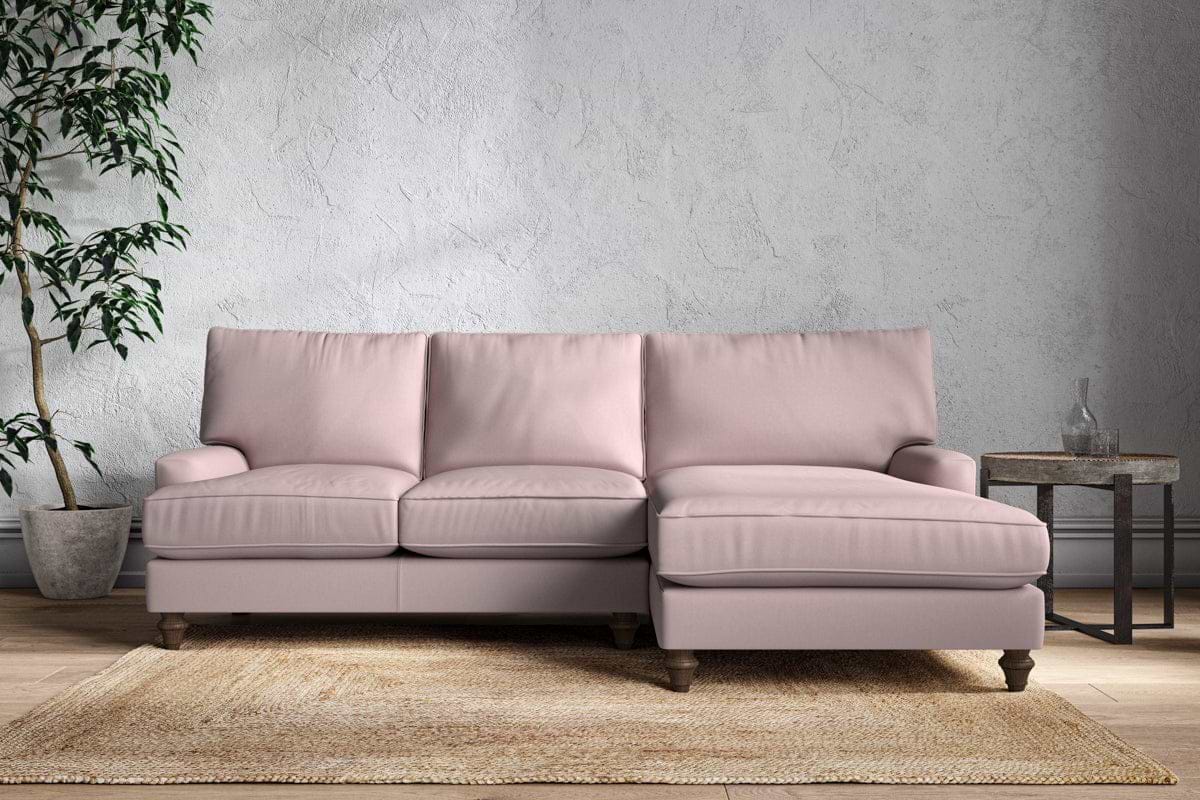 Marri Large Right Hand Chaise Sofa - Recycled Cotton Lavender-MAKE TO ORDER-Nkuku