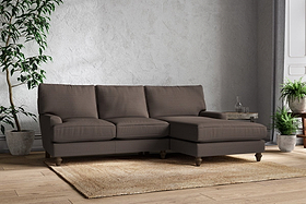 Marri Large Right Hand Chaise Sofa - Recycled Cotton Mocha-MAKE TO ORDER-Nkuku