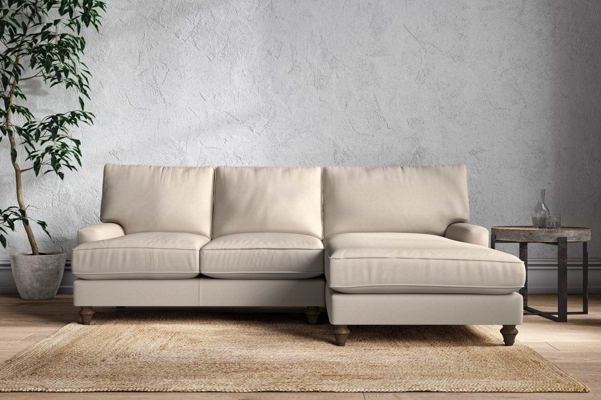 Marri Large Right Hand Chaise Sofa - Recycled Cotton Natural