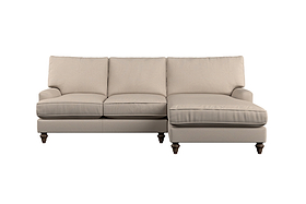 Marri Large Right Hand Chaise Sofa - Recycled Cotton Navy-MAKE TO ORDER-Nkuku