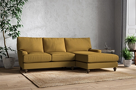 Marri Large Right Hand Chaise Sofa - Recycled Cotton Ochre-MAKE TO ORDER-Nkuku