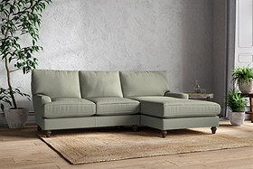 Marri Large Right Hand Chaise Sofa - Recycled Cotton Seaspray-MAKE TO ORDER-Nkuku