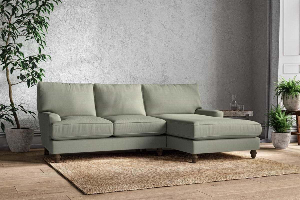 Marri Large Right Hand Chaise Sofa - Recycled Cotton Seaspray-MAKE TO ORDER-Nkuku