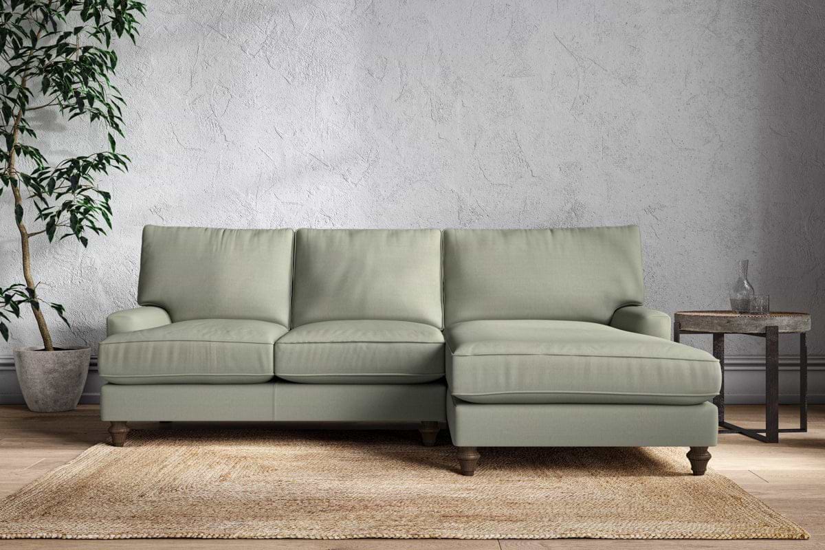 Marri Large Right Hand Chaise Sofa - Recycled Cotton Seaspray-MAKE TO ORDER-Nkuku