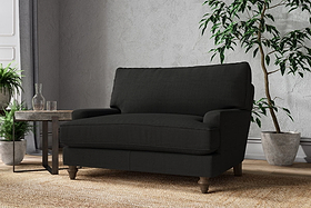 Marri Love Seat - Brera Linen Charcoal-MAKE TO ORDER-Nkuku