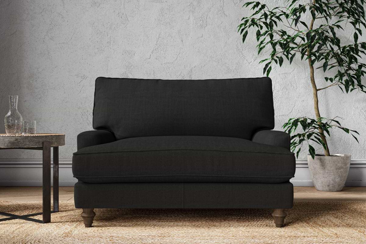 Marri Love Seat - Brera Linen Charcoal-MAKE TO ORDER-Nkuku