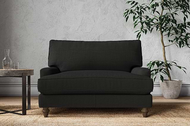Marri Love Seat - Brera Linen Charcoal-MAKE TO ORDER-Nkuku