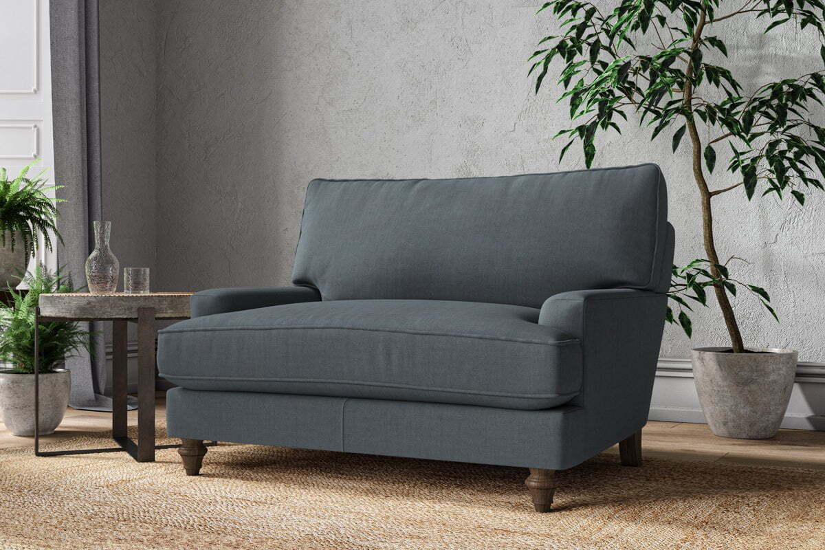 Marri Love Seat - Brera Linen Dusk-MAKE TO ORDER-Nkuku