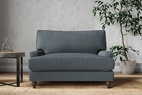 Marri Love Seat - Brera Linen Dusk-MAKE TO ORDER-Nkuku