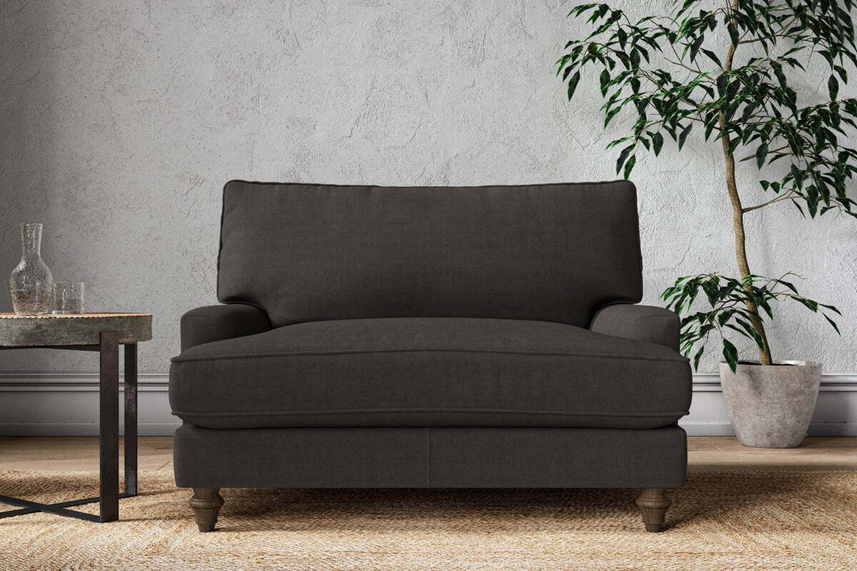 Marri Love Seat - Brera Linen Espresso-MAKE TO ORDER-Nkuku