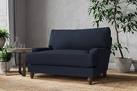 Marri Love Seat - Brera Linen Indigo-MAKE TO ORDER-Nkuku
