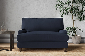 Marri Love Seat - Brera Linen Indigo-MAKE TO ORDER-Nkuku