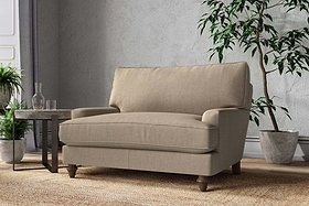 Marri Love Seat - Brera Linen Pebble-MAKE TO ORDER-Nkuku