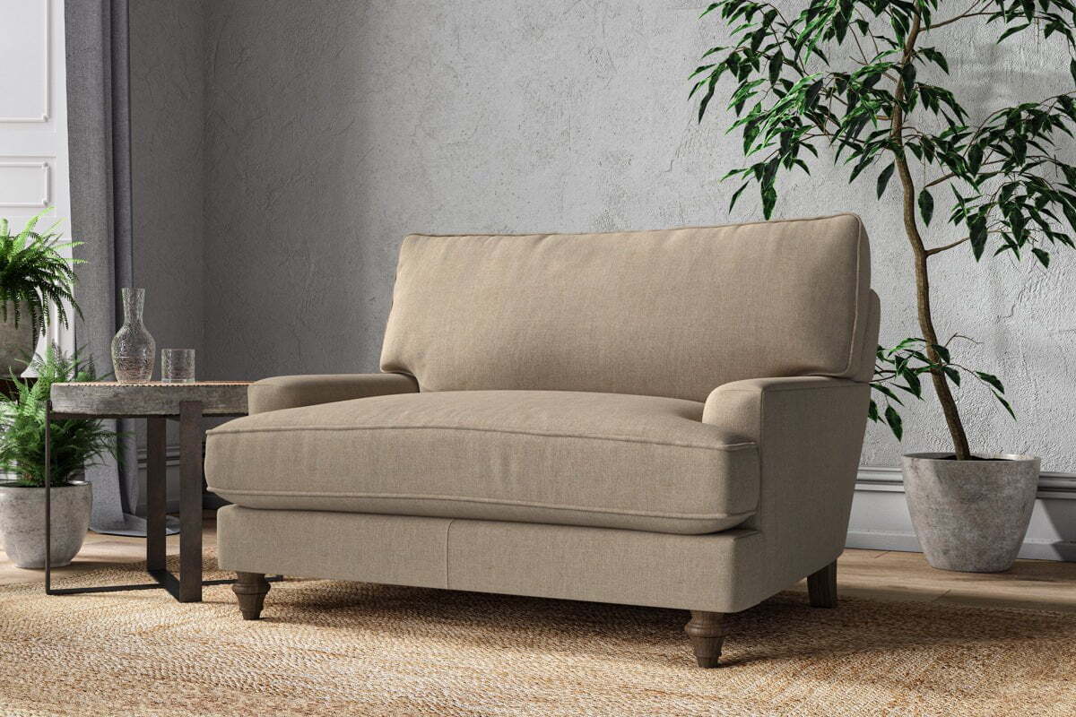 Marri Love Seat - Brera Linen Pebble-MAKE TO ORDER-Nkuku