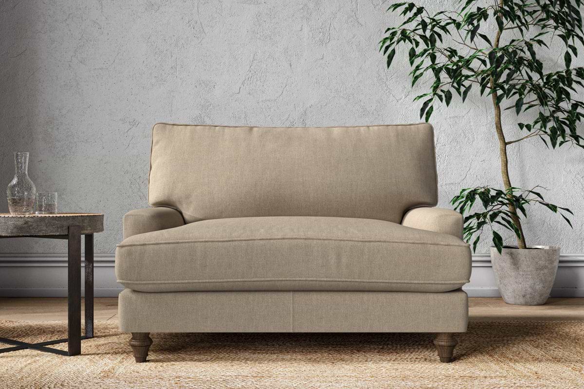 Marri Love Seat - Brera Linen Pebble-MAKE TO ORDER-Nkuku