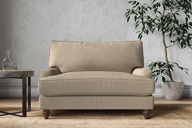 Marri Love Seat - Brera Linen Pebble-MAKE TO ORDER-Nkuku
