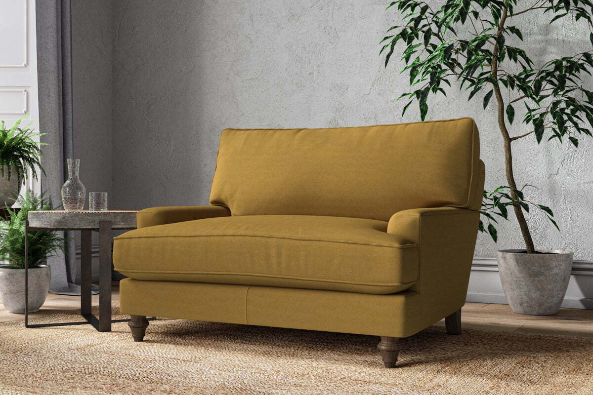 Marri Love Seat - Recycled Cotton Ochre-MAKE TO ORDER-Nkuku