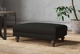 Marri Medium Footstool - Brera Linen Charcoal