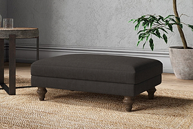 Marri Medium Footstool - Brera Linen Espresso