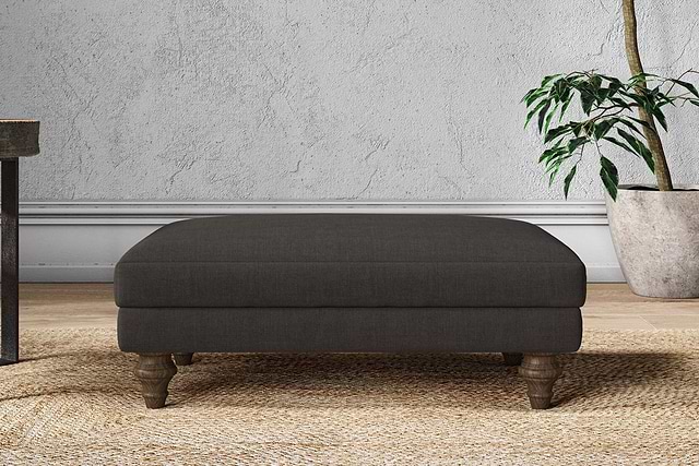 Marri Medium Footstool - Brera Linen Espresso