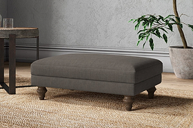 Marri Medium Footstool - Brera Linen Granite