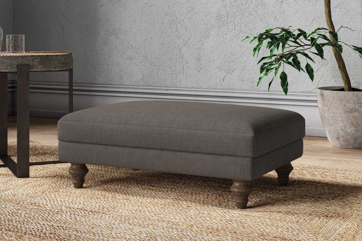 Marri Medium Footstool - Brera Linen Granite