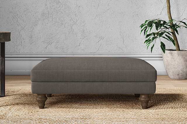 Marri Medium Footstool - Brera Linen Granite