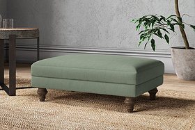 Marri Medium Footstool - Brera Linen Jade