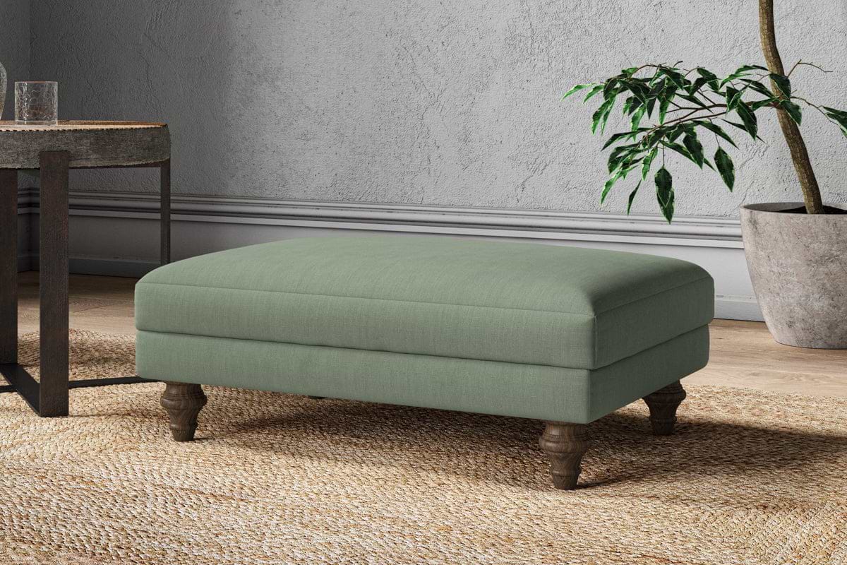 Marri Medium Footstool - Brera Linen Jade