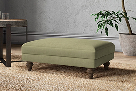 Marri Medium Footstool - Brera Linen Sage