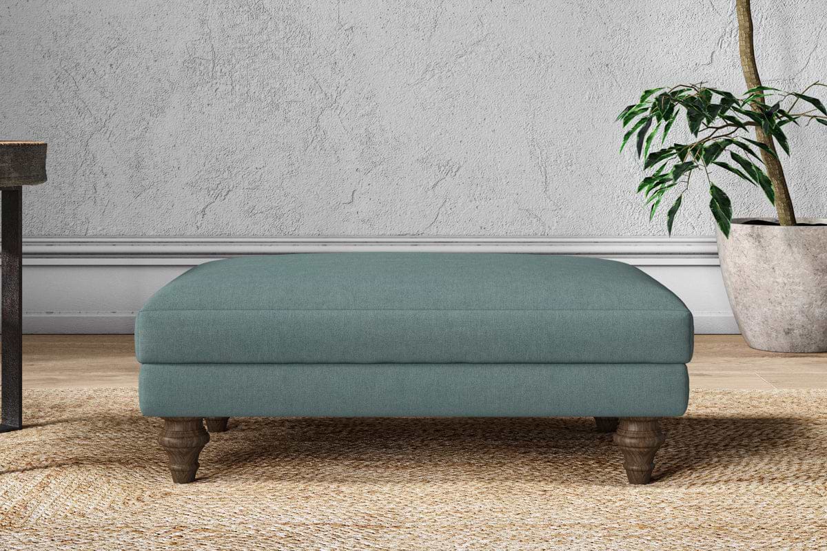 Marri Medium Footstool - Recycled Cotton Airforce-MAKE TO ORDER-Nkuku