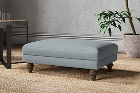 Marri Medium Footstool - Recycled Cotton Horizon-MAKE TO ORDER-Nkuku