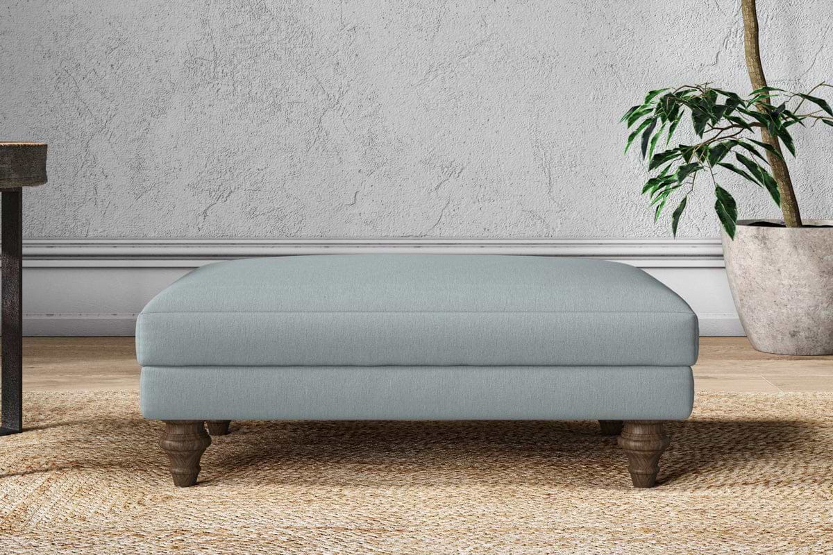 Marri Medium Footstool - Recycled Cotton Horizon-MAKE TO ORDER-Nkuku