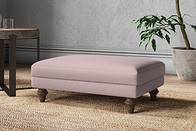 Marri Medium Footstool - Recycled Cotton Lavender
