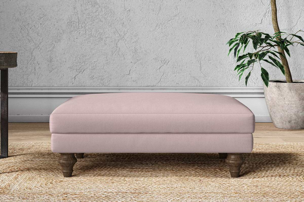 Marri Medium Footstool - Recycled Cotton Lavender-MAKE TO ORDER-Nkuku