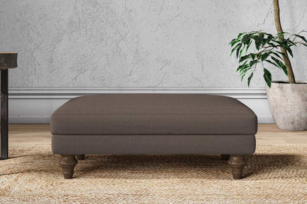 Marri Medium Footstool - Recycled Cotton Mocha-MAKE TO ORDER-Nkuku