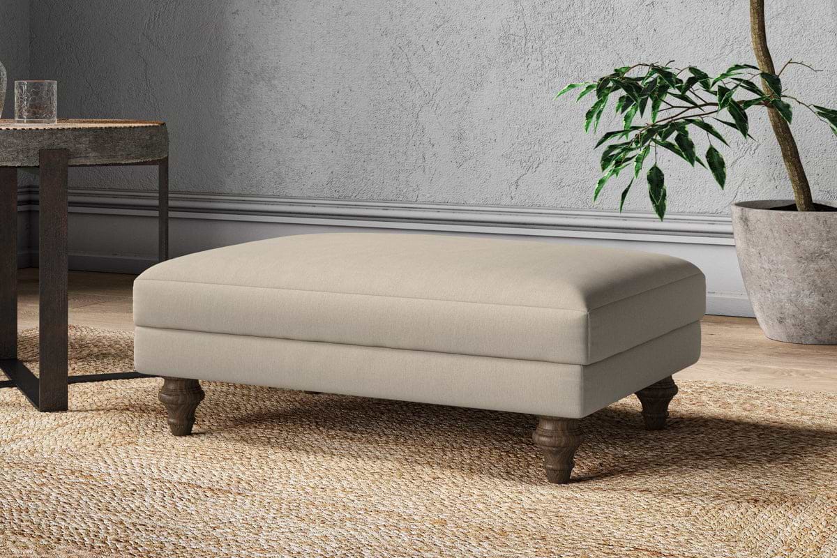 Marri Medium Footstool - Recycled Cotton Stone