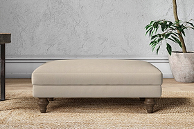 Marri Medium Footstool - Recycled Cotton Stone
