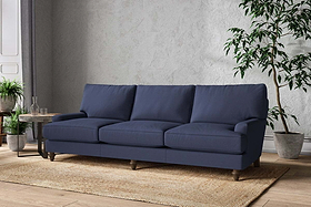 Marri Super Grand Sofa - Recycled Cotton Navy-MAKE TO ORDER-Nkuku