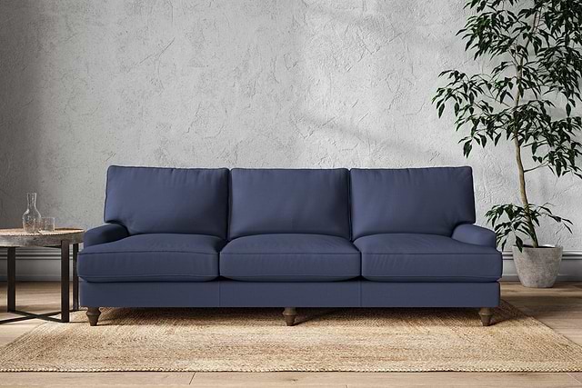 Marri Super Grand Sofa - Recycled Cotton Navy-MAKE TO ORDER-Nkuku