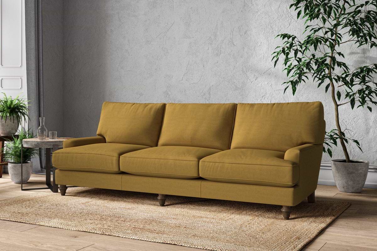 Marri Super Grand Sofa - Recycled Cotton Ochre-MAKE TO ORDER-Nkuku