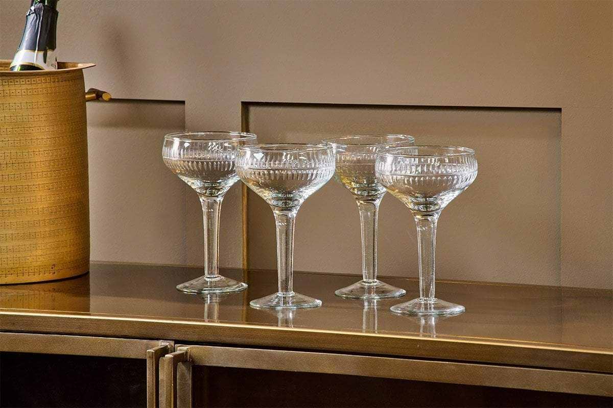 Mila Champagne Glass - Clear - (Set of 4)-GLASSWARE-Nkuku