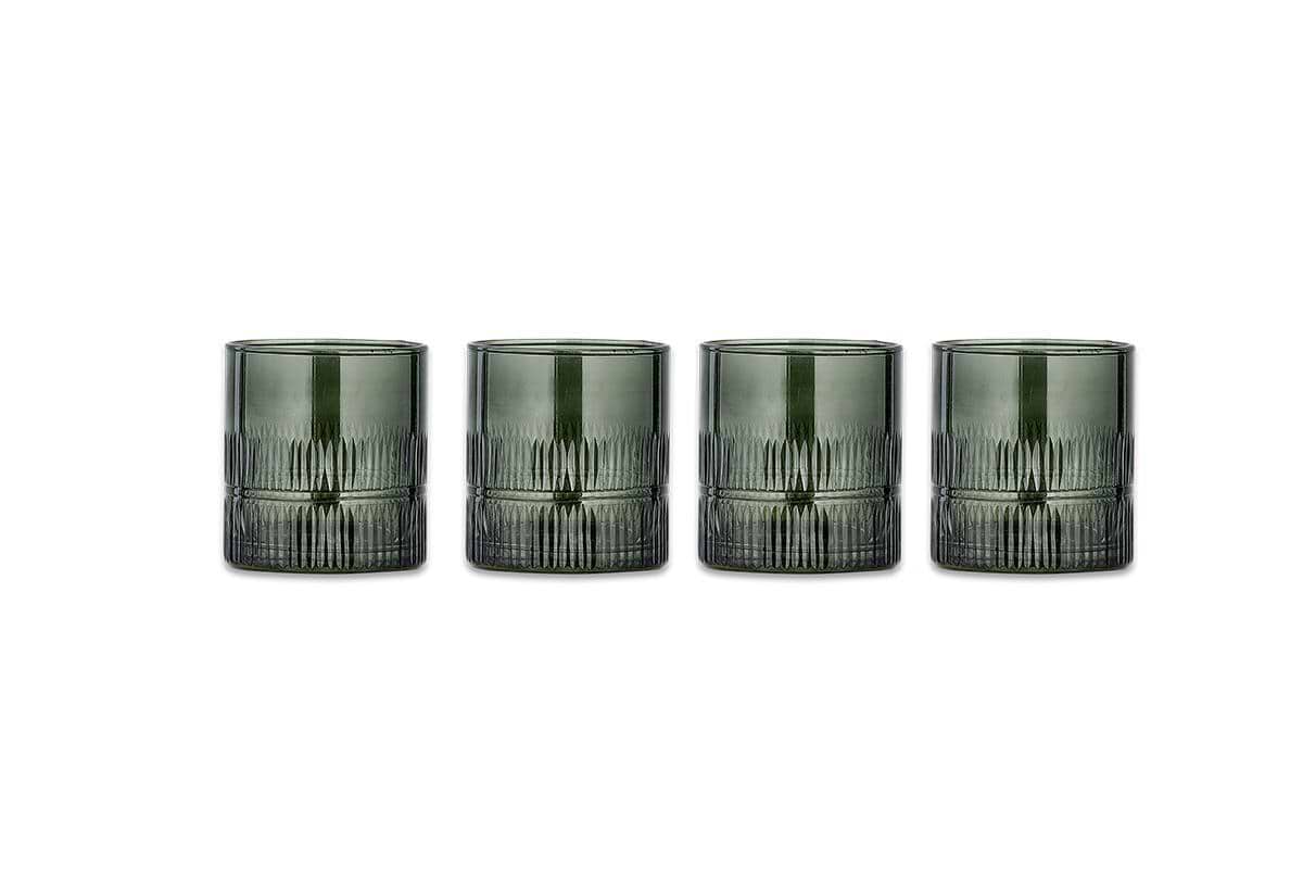 Mila Tumbler - Dark Emerald (Set of 4)-GLASSWARE-Nkuku