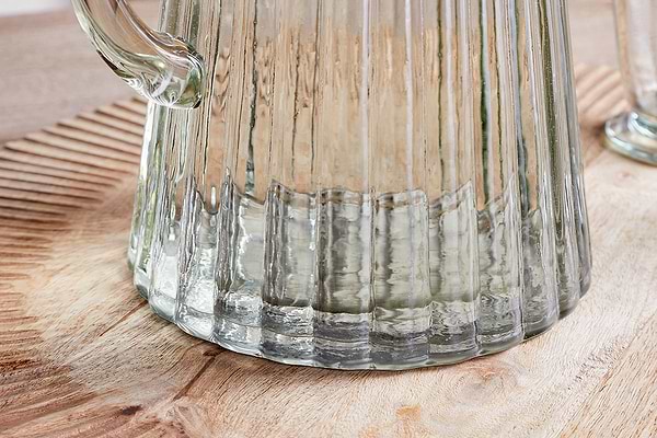 Minati Ribbed Glass Jug - Clear